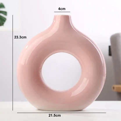 Round Flower Vase with Hollow Out Design - Image 8