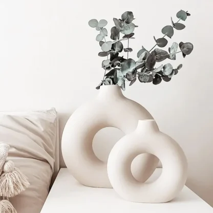 Round Flower Vase with Hollow Out Design - Image 7