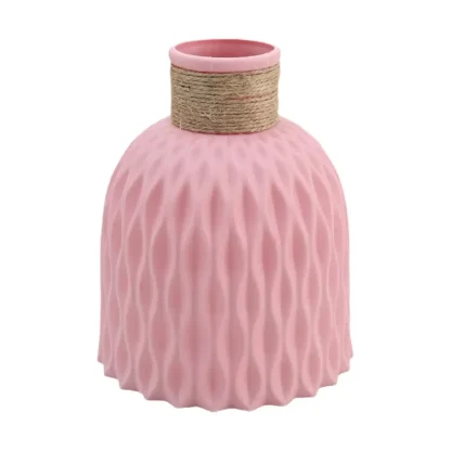 Decorative Rustic Flower Vase with Rope Design - Image 3