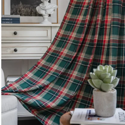 Retro Plaid Curtains for Holidays - Image 7