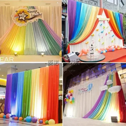 Flowy Sheer Curtains with Plain Color Design - Image 3