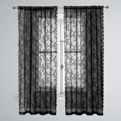 Lacey Curtains with Transparent Design