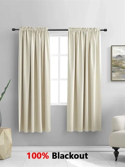 Simplicity Blackout Solid Color Curtains - Image 2