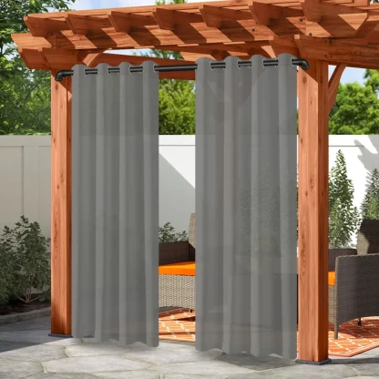 Waterproof Outdoor Curtains with Plain Color - Image 4