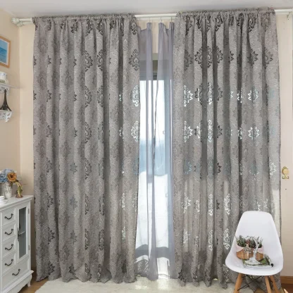 Patterned Curtains with Sheer Design - Image 2