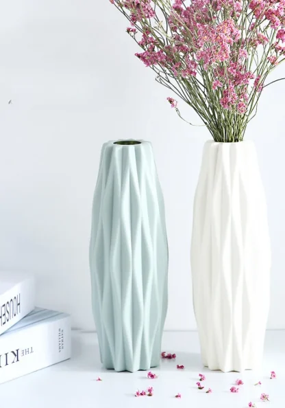 Imitation Ceramic Vase with Geometric Design - Image 4