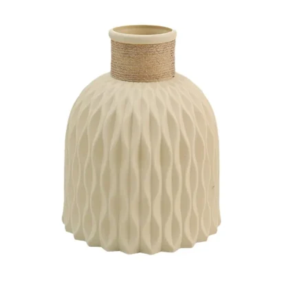 Decorative Rustic Flower Vase with Rope Design - Image 6