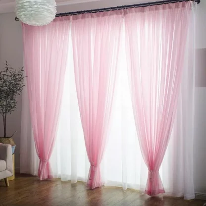 Lightweight Transparent Plain Color Curtains