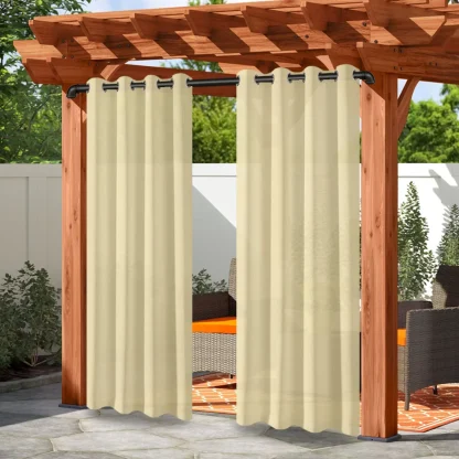 Waterproof Outdoor Curtains with Plain Color