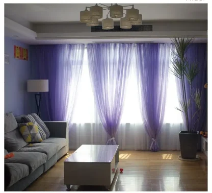 Lightweight Transparent Plain Color Curtains - Image 8