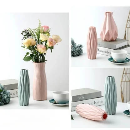 Imitation Ceramic Vase with Geometric Design - Image 6