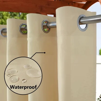 Waterproof Outdoor Curtains with Plain Color - Image 7