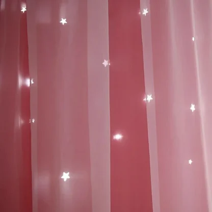 Double Layered Curtains with Hollow Out Star - Image 4