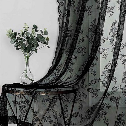 Lacey Curtains with Transparent Design - Image 8