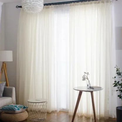 Lightweight Transparent Plain Color Curtains - Image 2