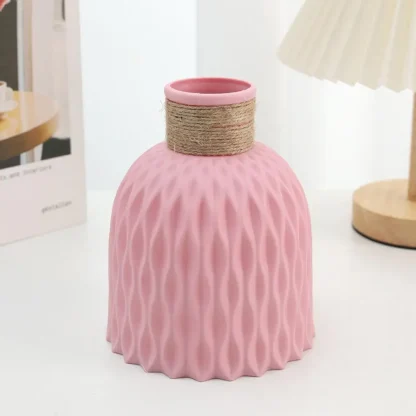 Decorative Rustic Flower Vase with Rope Design - Image 2