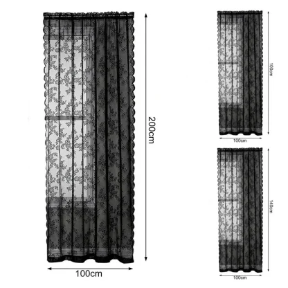 Lacey Curtains with Transparent Design - Image 10