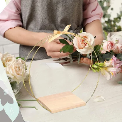 Floral Decoration Centerpiece with Wooden Stand