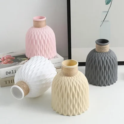 Decorative Rustic Flower Vase with Rope Design - Image 11