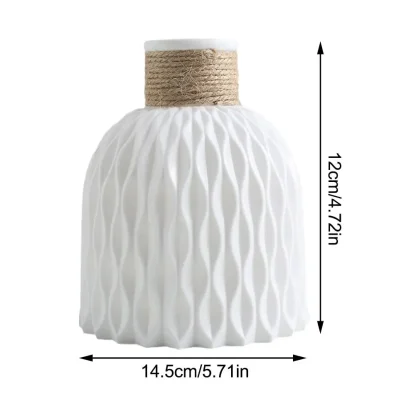 Decorative Rustic Flower Vase with Rope Design - Image 12