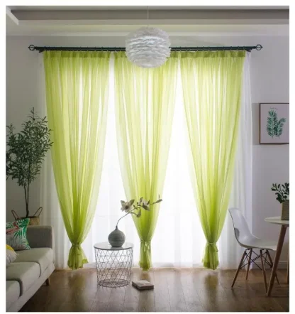 Lightweight Transparent Plain Color Curtains - Image 6