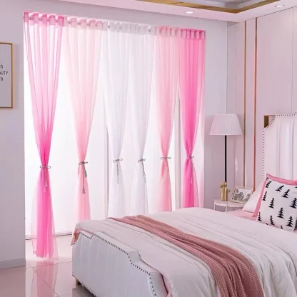 Lightweight Transparent Plain Color Curtains - Image 3
