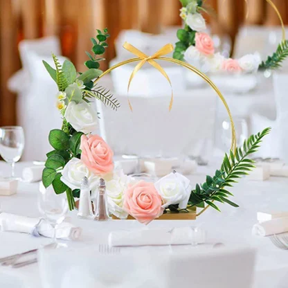 Floral Decoration Centerpiece with Wooden Stand - Image 2