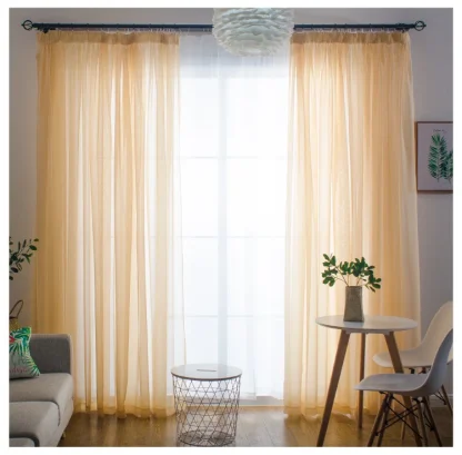 Lightweight Transparent Plain Color Curtains - Image 4