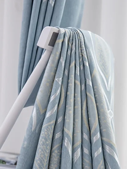 Modern Blue Curtain with Minimal Pattern Design - Image 5