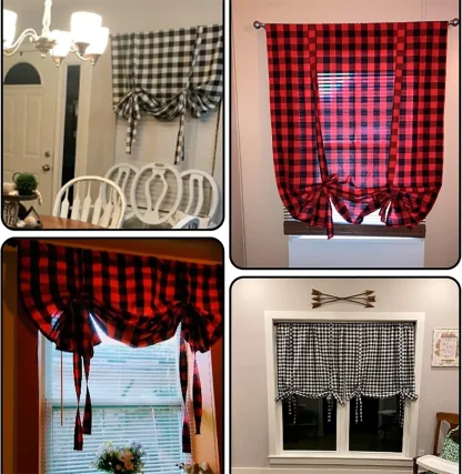 Retro Plaid Curtains for Holidays - Image 10