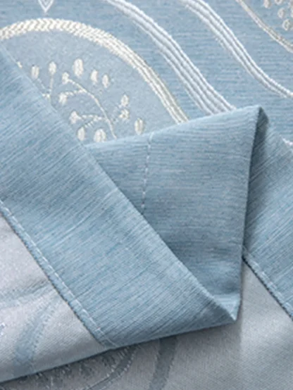 Modern Blue Curtain with Minimal Pattern Design - Image 6