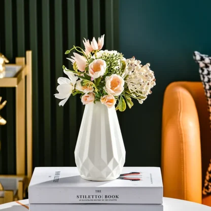 Geometric Carving Modern Flower Vase - Image 3