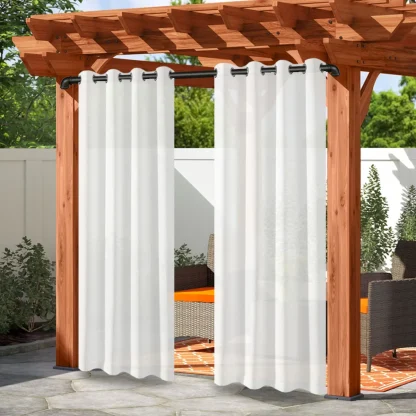 Waterproof Outdoor Curtains with Plain Color - Image 2