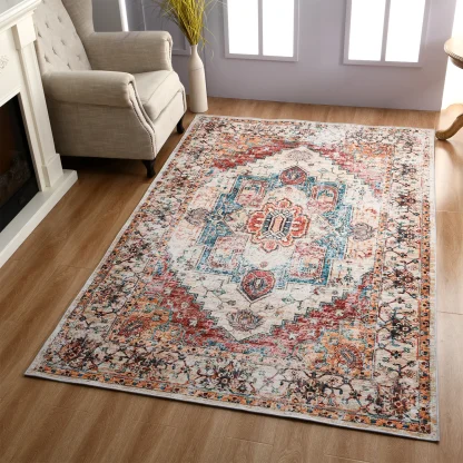 Traditional Area Rugs with Distressed Design - Image 9