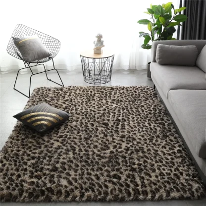 Leopard Pattern Area Rugs with Fluffy Design - Image 2