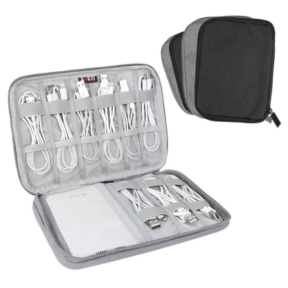 Zippered Cable Organizer Travel Bag