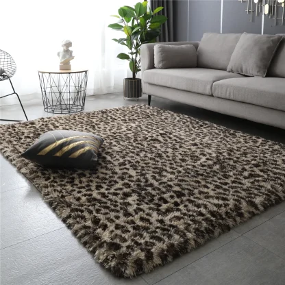 Leopard Pattern Area Rugs with Fluffy Design