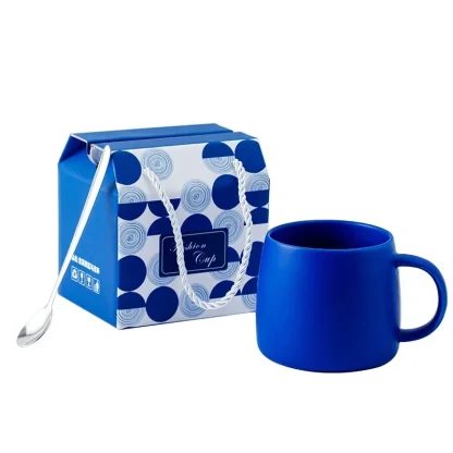 Blue Large Simple Mug with Handle - Image 2
