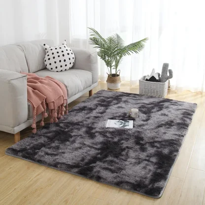 Tie Dye Rugs with Fluffy Faux Fur Design - Image 6