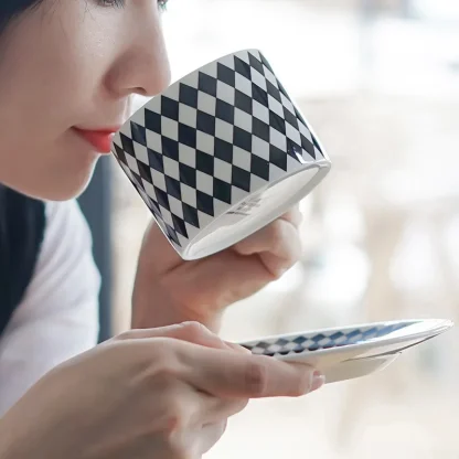 Timeless Mugs with Checkered Print - Image 2