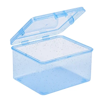 Transparent Storage Box with Glitter Design