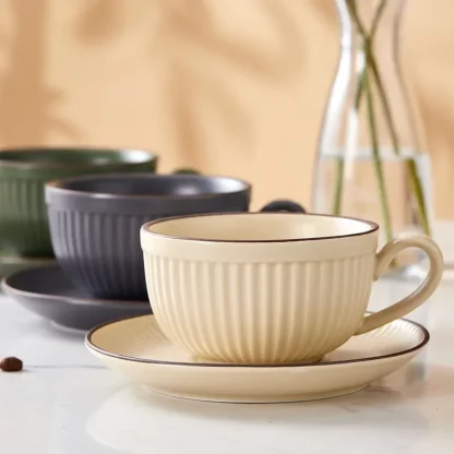 Cup and Saucer with Ripple Design - Image 5