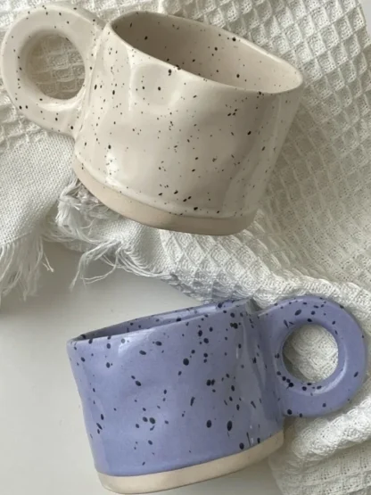 Round Handle Mugs with Mini Polka Dots - Image 6