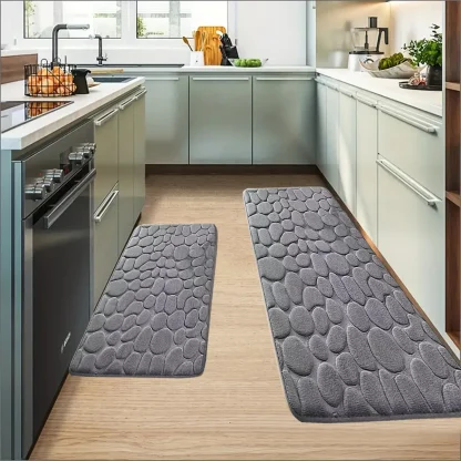 Washable Rugs with Cobblestone Design