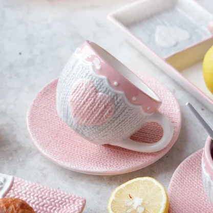 Cute Emboss Mug with Creative Heart Design - Image 2