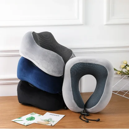 U-Shaped Portable Pillow with Cord Lock - Image 2