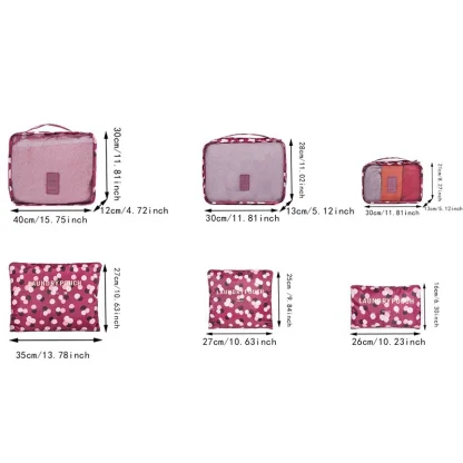 6 Pcs Printed Travel Organizer Set - Image 11