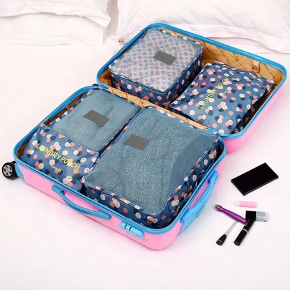 6 Pcs Printed Travel Organizer Set - Image 4