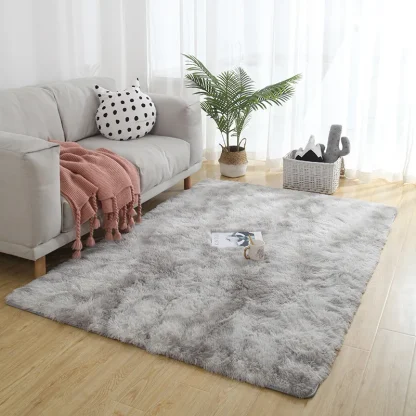 Tie Dye Rugs with Fluffy Faux Fur Design - Image 5