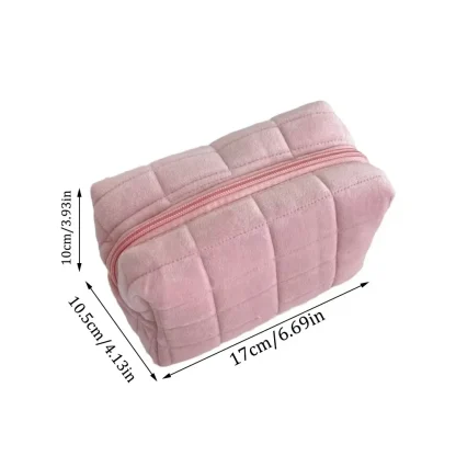 Quilted Portable Toiletry Bag with Zip - Image 9